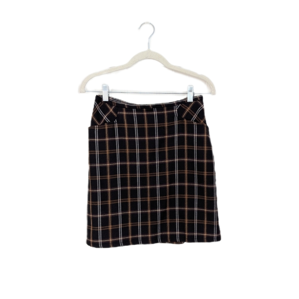 Vintage American Eagle Plaid Pencil Skirt With Pockets Whimsical Preppy